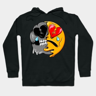 Broken Heart Eyes Zombie Emoji Hoodie